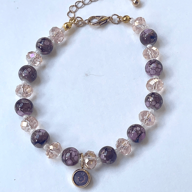 B101 -Bracelet perles en verre et strass