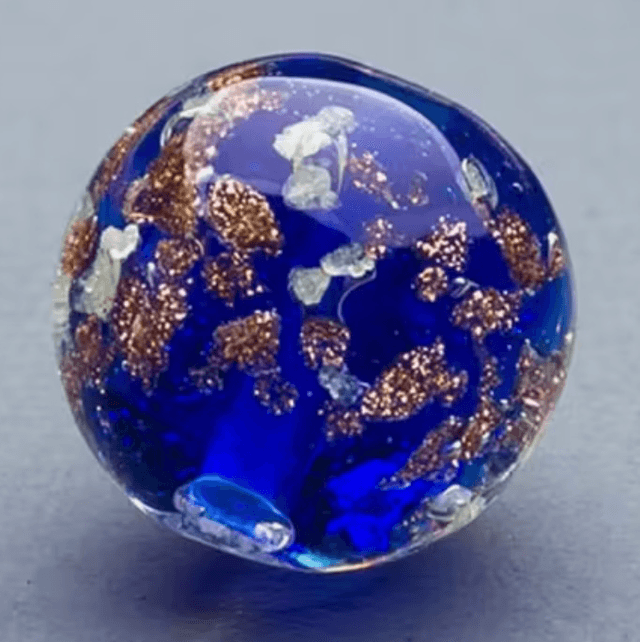 B111 - Bracelet perles en verre lampwork ton bleu