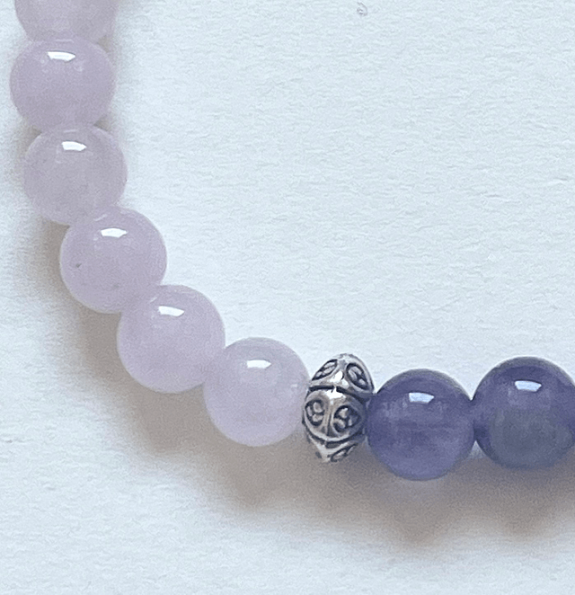 B43- Bracelet quartz rose, agate rose, améthyste et métal