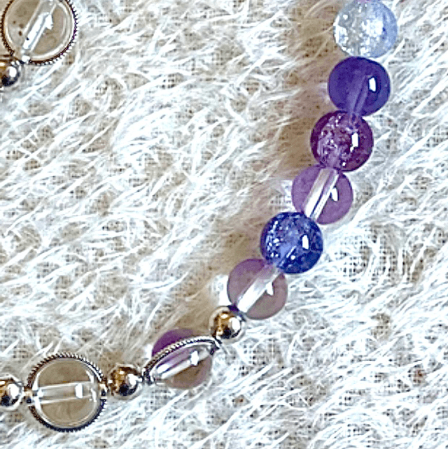 C02 - Collier perles en verre ton violet
