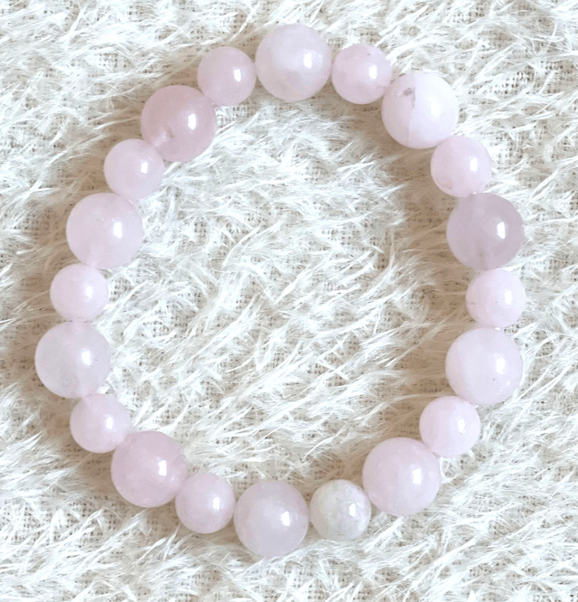 B35 - Bracelet perles en agate rose