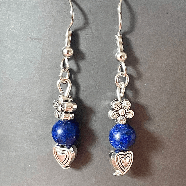BO -13 Boucles d’oreilles lapis lazuli et breloques