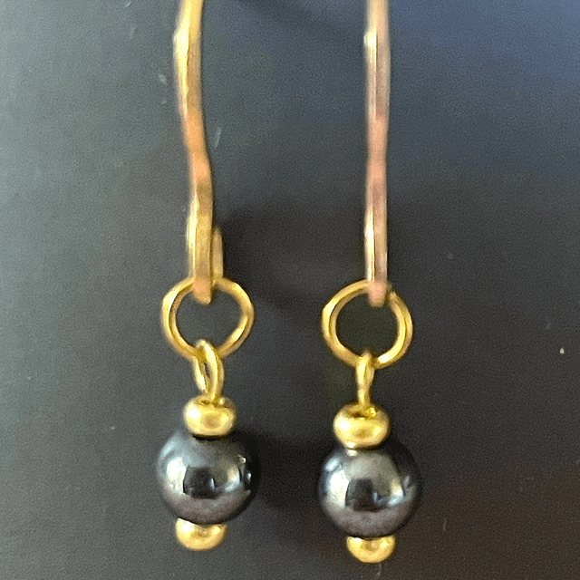 BO18 - Boucles d’oreilles perles hématite 