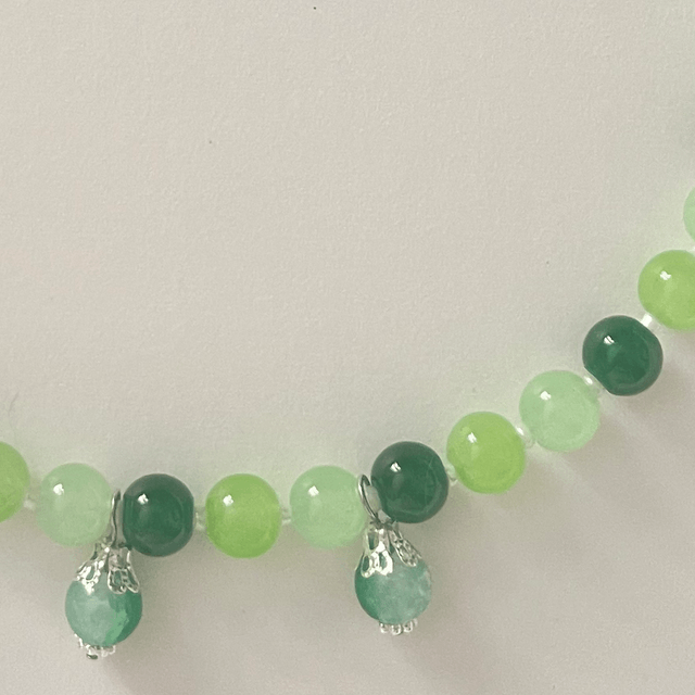 C13 - Collier perles en verre pendentif perles verre 