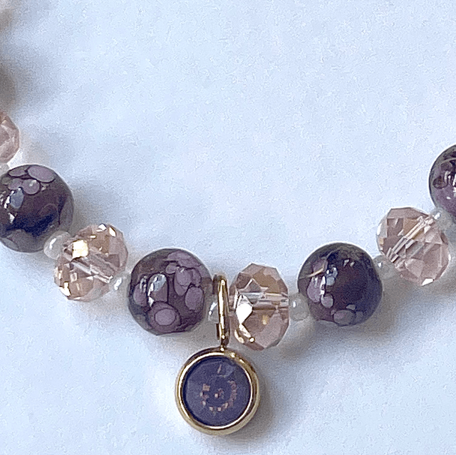 B101 -Bracelet perles en verre et strass