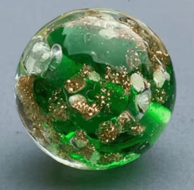 B109 - Bracelet perles en verre lampwork ton vert