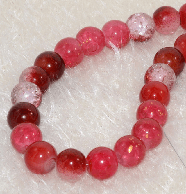 D02 - Dragonne téléphone perles verre cerise