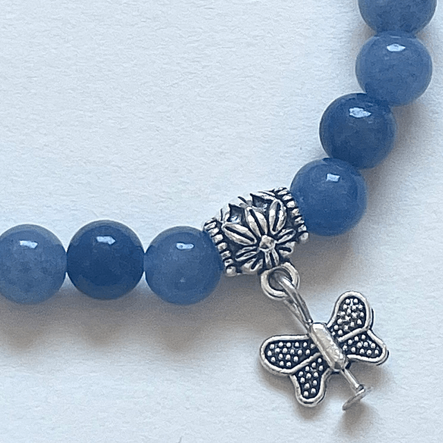 B45- Bracelet aventurine et charms en métal
