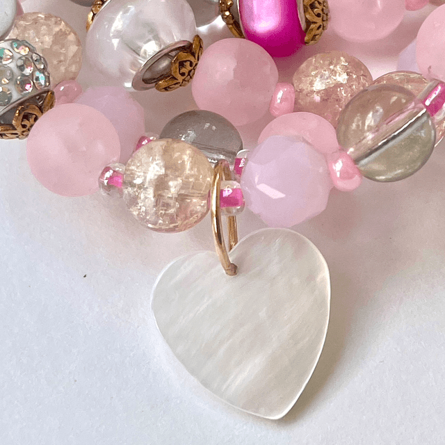B100 - Bracelet perles verre sur fil mémoire de forme