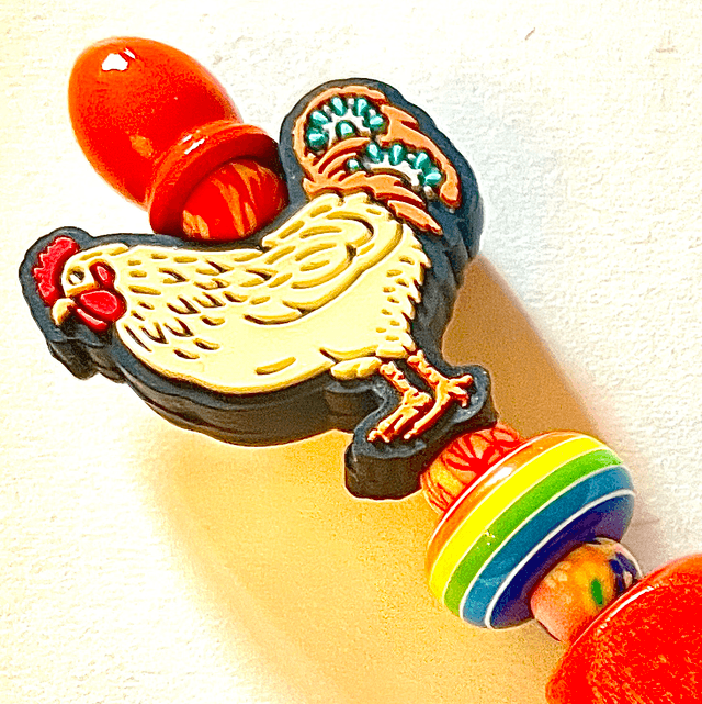S46 - Stylo à perles et perle poule