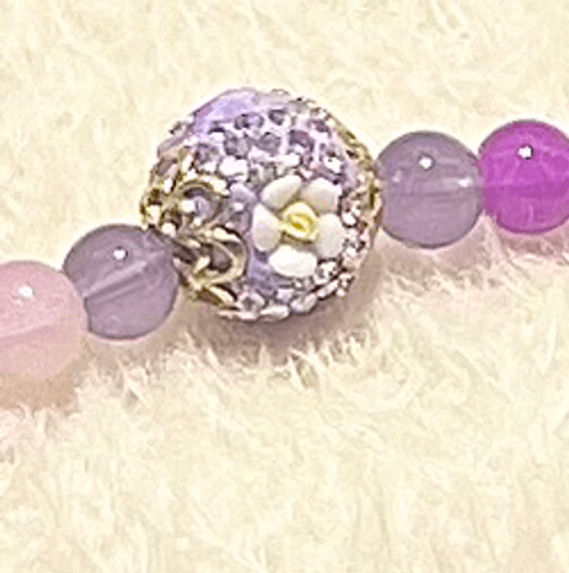 D12 Dragonne perles ton violet et perles mandala 