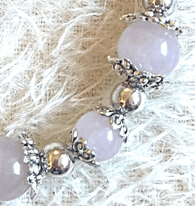 B20 - Bracelet perles agate rose et métal