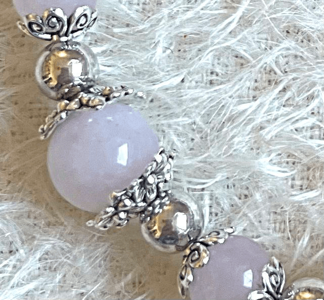 B20 - Bracelet perles agate rose et métal