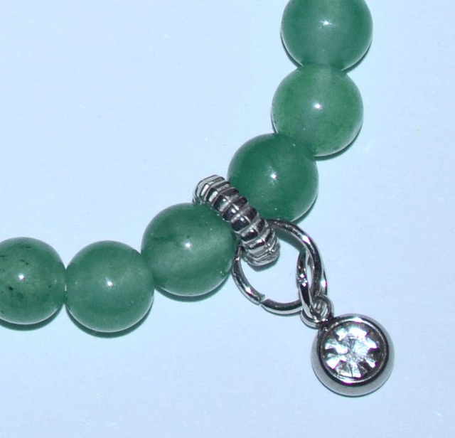 B68- Bracelet chrysoprase, charm strass