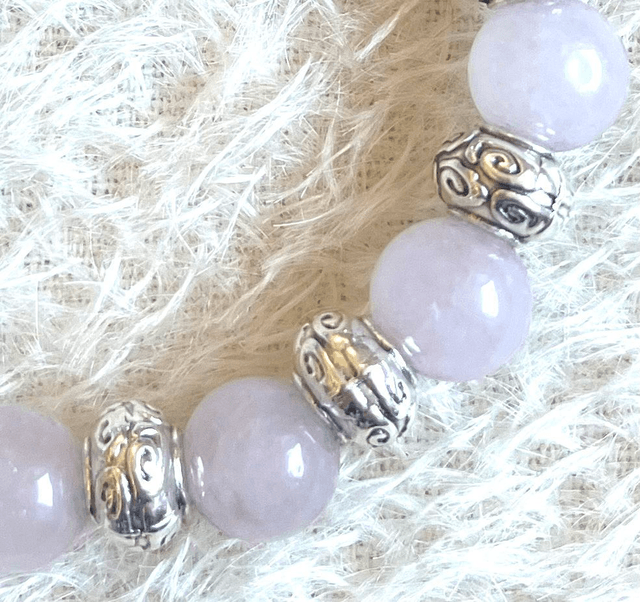 B29 - Bracelet perles agate rose et métal