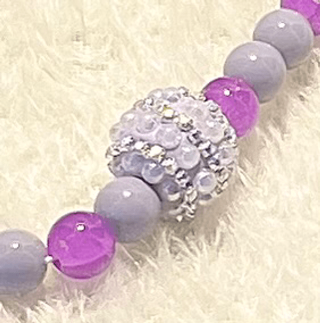 D12 Dragonne perles ton violet et perles mandala 