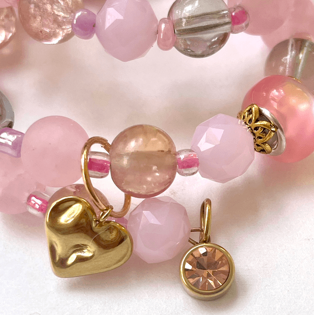 B100 - Bracelet perles verre sur fil mémoire de forme