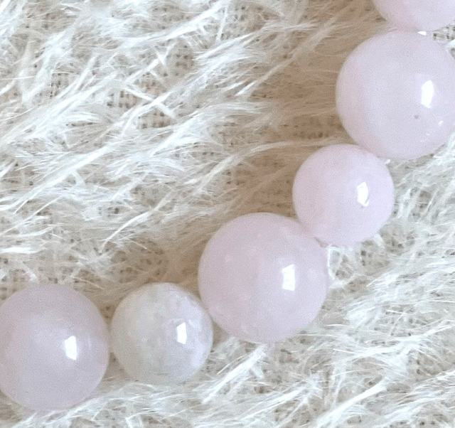B35 - Bracelet perles en agate rose