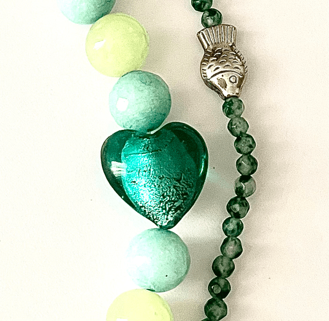 D20 - Dragonne perles en verre double