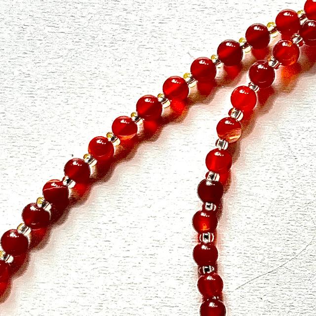 C31 - Collier perles cornaline et strass