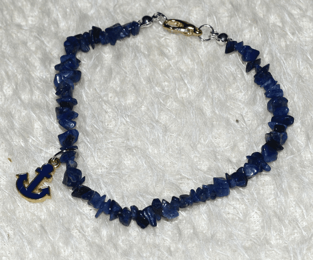 B61 - Bracelet pierre sodalite et breloque