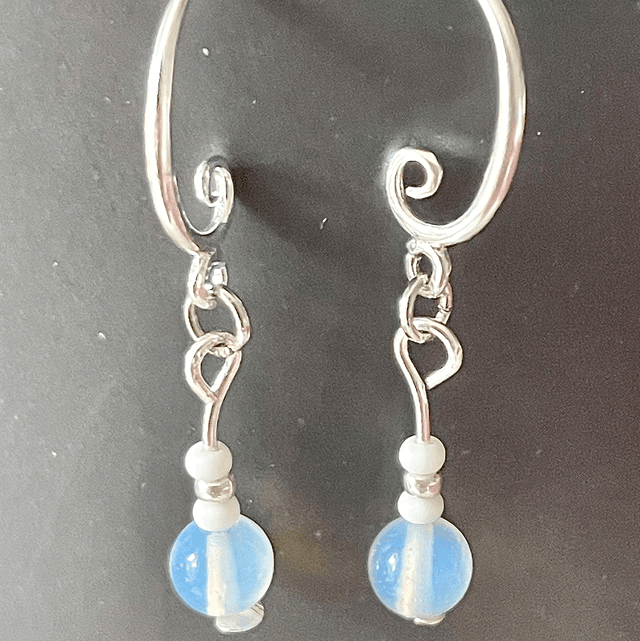 BO21 - Boucles d’oreilles perle verre opale
