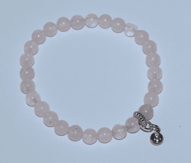 B69- Bracelet quartz rose, charm strass