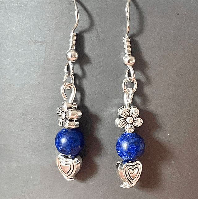 BO -13 Boucles d’oreilles lapis lazuli et breloques