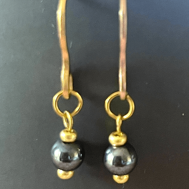 BO18 - Boucles d’oreilles perles hématite 