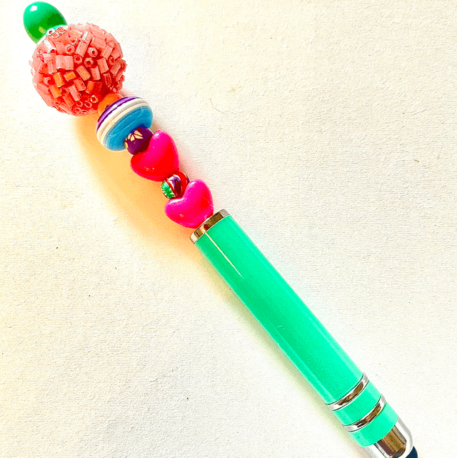 S28 - Stylo à perles silicone et verre