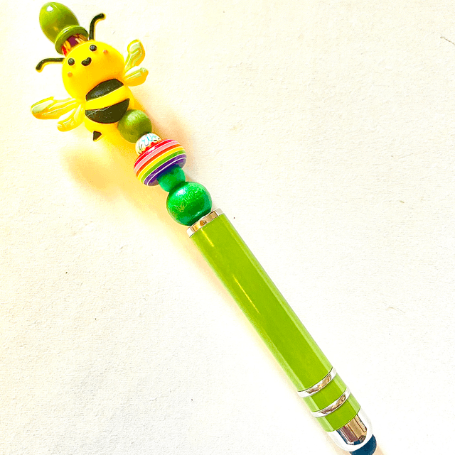 S41 - Stylo à perles et perle abeille 