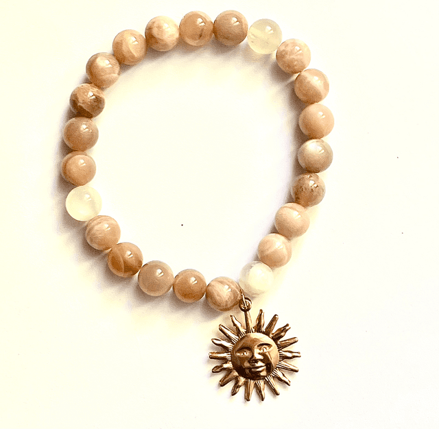 B85 - Bracelet pierre agate et soleil
